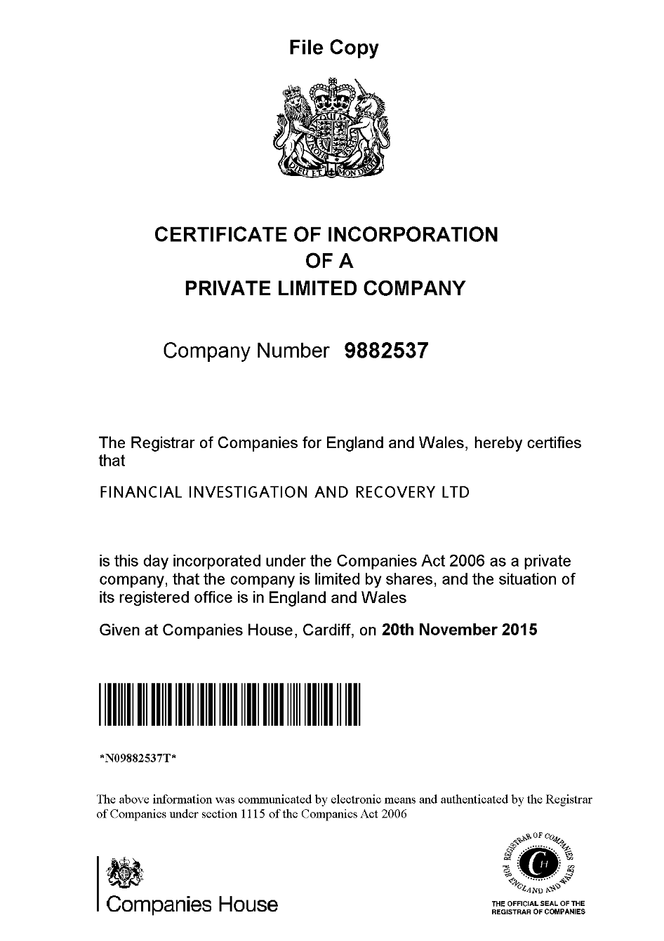 Incorporation for Legal247recovery